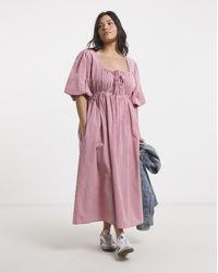 Simply Be - Seersucker Midi Dress - Lyst