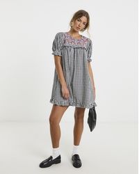 Neon Rose - Gingham Mini Dress - Lyst