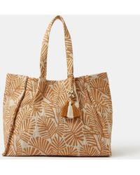 Accessorize - Palm Print Beach Tote Bag - Lyst