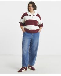 Simply Be - Rugby Stripe Knitted Polo - Lyst