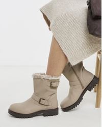 JD Williams - Leather Faux Fur Ankle Boot Ex Wide - Lyst