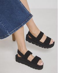 Simply Be - Chuny Suede Touch And Close Sandals Wide - Lyst