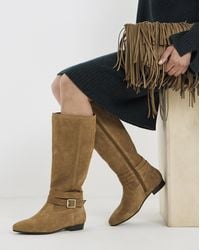 Simply Be - Suede Knee High Boot Wide C - Lyst