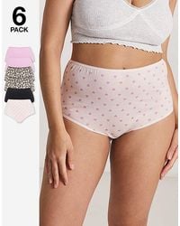 Pretty Secrets - 6 Pack Full Brief Knickers - Lyst