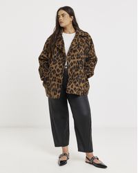 Simply Be - Print Premium Wool Look Pea Coat - Lyst