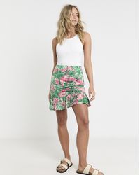 Simply Be - Tropical Drawcord Flippy Mini Skirt - Lyst