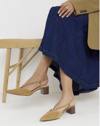 Heavenly Soles - Heeled Pointed Toe Slingbacks Ex Wide - Lyst