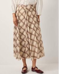 Monsoon - Chelsea Check Print Midi Skirt - Lyst