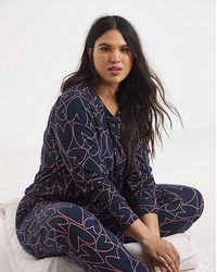 Pretty Secrets - Soft Knit Crew Neck Heart Pyjama Set - Lyst