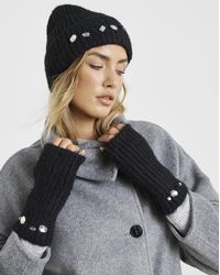 JD Williams - Jewel Embellished Hat & Handwarmer Set - Lyst