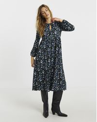 Simply Be - Supersoft Tie Neck Midi Dress - Lyst