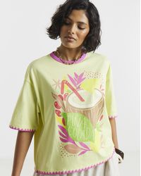 Simply Be - Pina Colada Graphic Oversized T-Shirt - Lyst