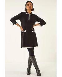 Roman - Roman Contrast Zip Collared Knit Dress - Lyst