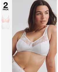 Pretty Secrets - 2 Pack Lace Non Wired Full Cup Bras - Lyst