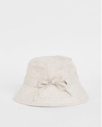Simply Be - Linen Bow Detail Bucket Hat - Lyst
