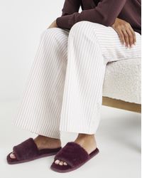 Simply Be - Fluffy Mule Slipper Extra Wide - Lyst