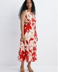 Mango - Floral Print Cut-Out Dress - Lyst