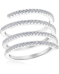 iJewel - Sterling Cz Band Spriral Ring - Lyst