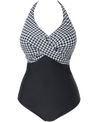 Figleaves - Tailor Twist Front Swimsuit - Lyst