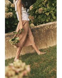 Monsoon - Hattie Gingham Midi Skirt - Lyst