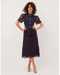 Monsoon - Alice Lace Peplum Midi Dress - Lyst