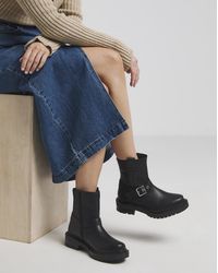 Simply Be - Multi Buckle Ankle Biker Boot Ex Wide - Lyst