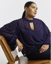 Simply Be - Keyhole Neck Blouse - Lyst