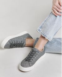 JD Williams - Scalloped Lace Up Trainer Ex Wide Fit - Lyst