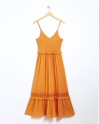 Figleaves - Shirred Maxi Beach Dress - Lyst