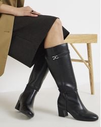 JD Williams - Block Heel Knee High Boot Ex Wide - Lyst