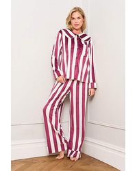 JAM The Label - Jimjamthelabel Burgundy Stripe Pyjamas - Lyst