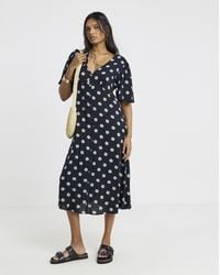 Simply Be - Spun Viscose Button Up Midi Dress - Lyst