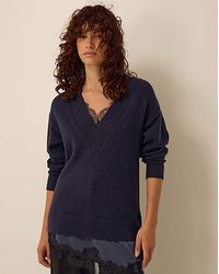 Monsoon - Lilah Lace Trim Jumper - Lyst