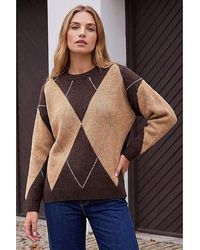 Roman - Roman Argyle Knit Jumper - Lyst