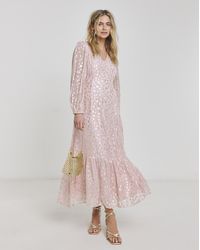 Simply Be - Boutique Jacquard V-Neck Maxi Dress - Lyst