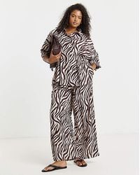 Simply Be - Zebra Wide Leg Trouser Co-Ord - Lyst
