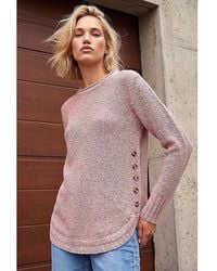 Roman - Roman Button Detail Curved Hem Jumper - Lyst