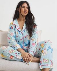 Simply Be - Button Through Food Print Pyjama Set - Lyst