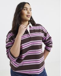 Simply Be - Stripe Bubble Hem Polo - Lyst