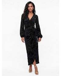 Lovedrobe - Velvet Wrap Midaxi Dress - Lyst