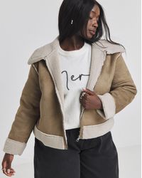 Simply Be - Zip Through Suedette Aviator - Lyst