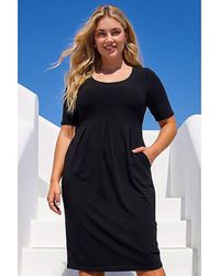 Roman Curve - Pocket Shift Midi Dress - Lyst