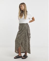 Simply Be - Linen Mix Wrap Midi Skirt - Lyst