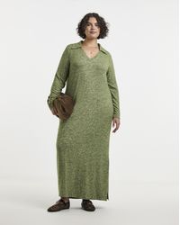Simply Be - Cosy Collared Maxi Dress - Lyst