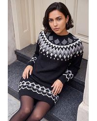 Roman - Roman Geometric Knitted Shift Dress - Lyst