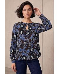 Roman - Roman Floral Puff Print Keyhole Top - Lyst