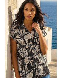 Roman - Roman Printed Broderie Collared Top - Lyst