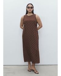 Mango - Polka Dot Midi Dress - Lyst