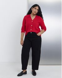 Simply Be - Textured Heart Button Cardigan - Lyst