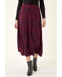 Roman - Roman Abstract Diamond Print Midi Skirt - Lyst